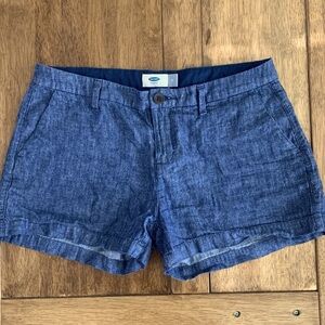Old Navy Chambray Shorts Flat Front Pockets Size 6